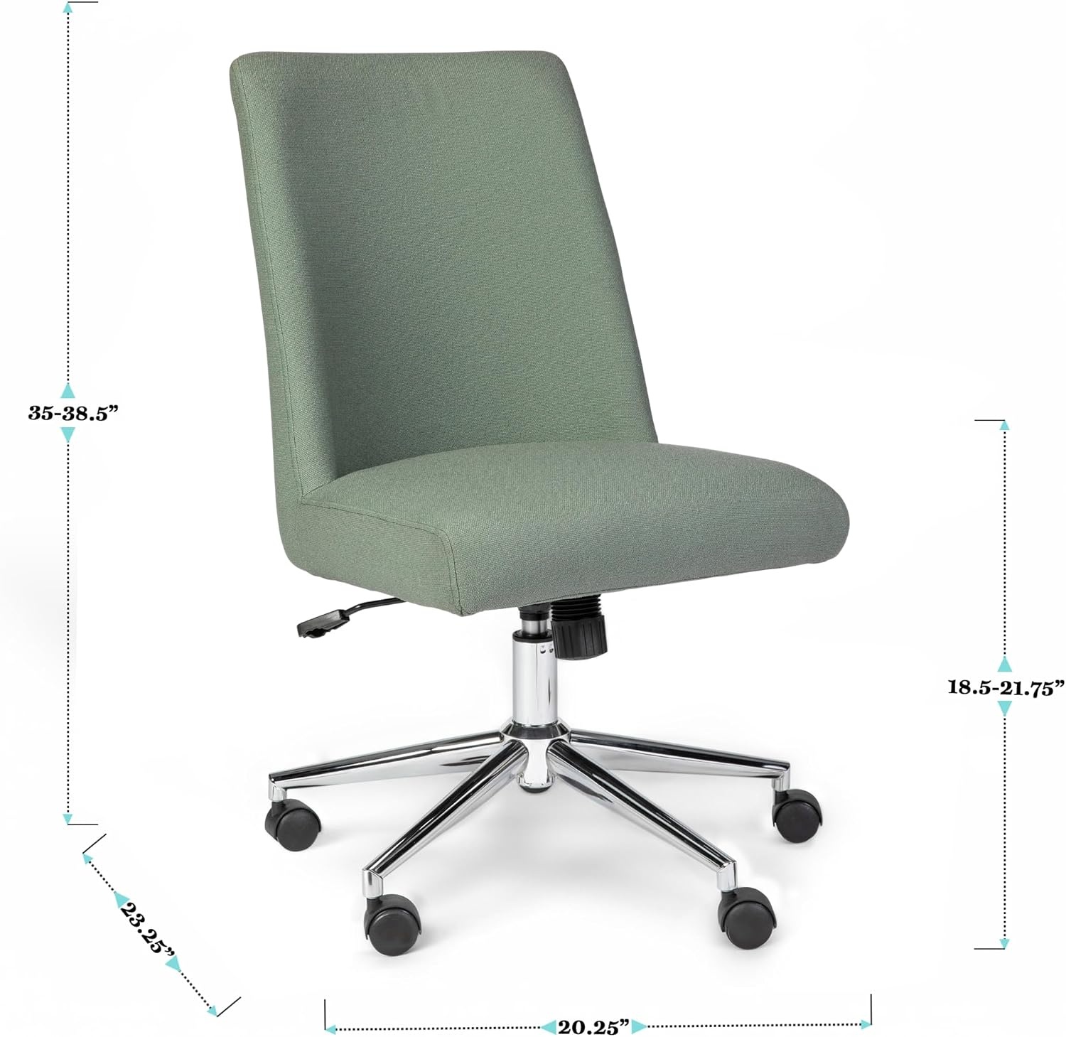 image:imageMartha Stewart Maeve Upholstered Office Chair Beige StripeSage FabricPolished Nickel Frame