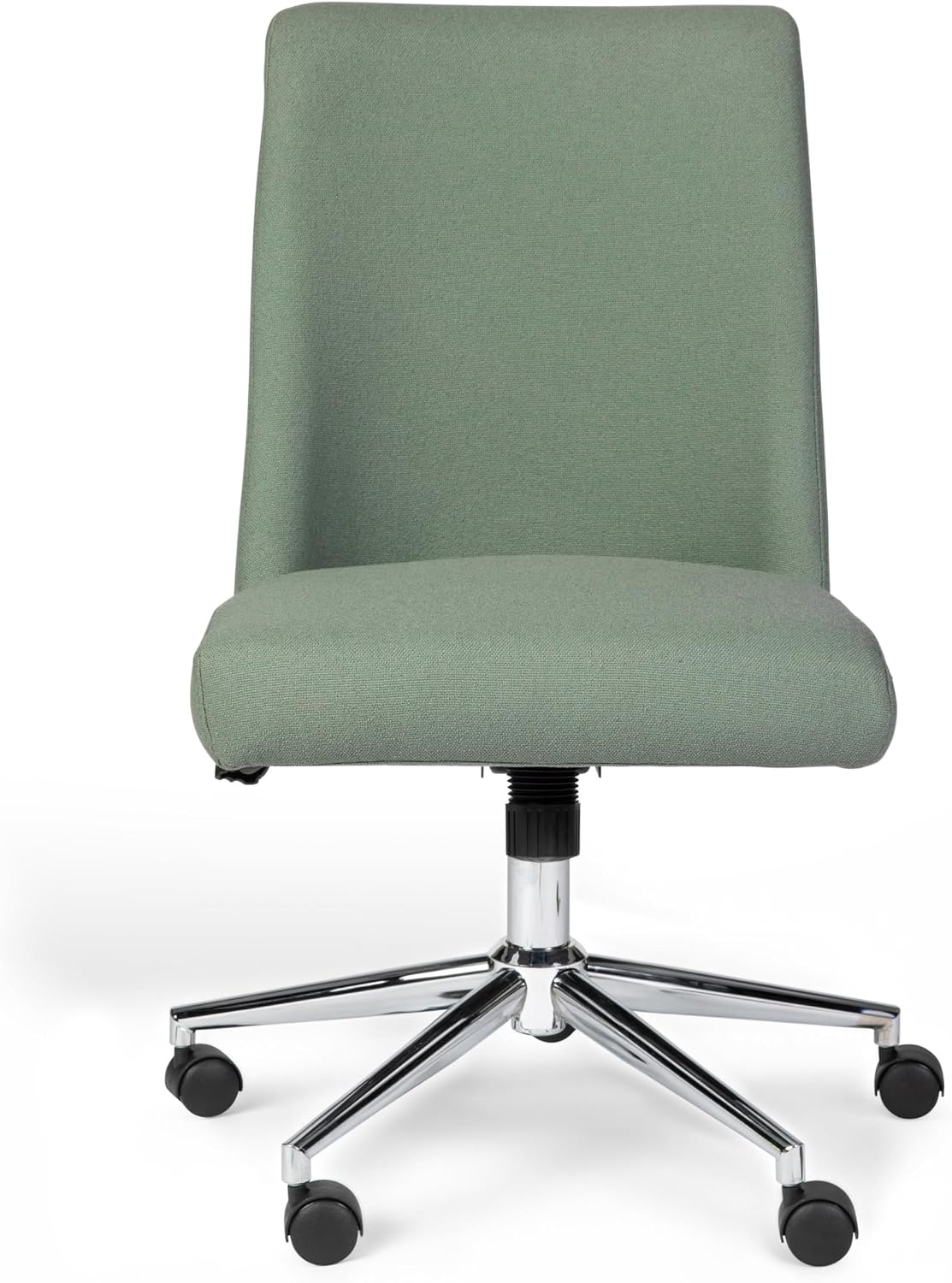 image:imageMartha Stewart Maeve Upholstered Office Chair Beige StripeSage FabricPolished Nickel Frame