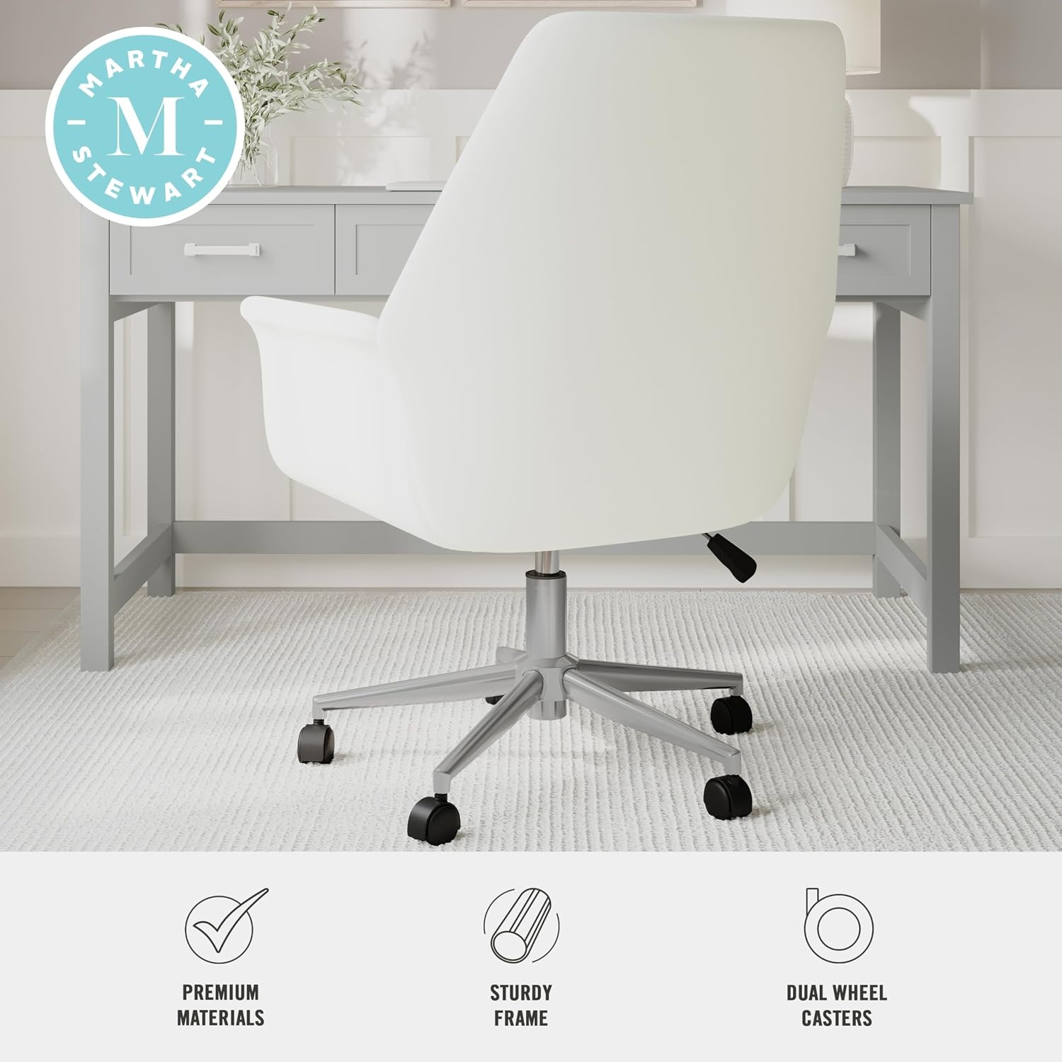 image:imageMartha Stewart Maxine Upholstered Office Chair White