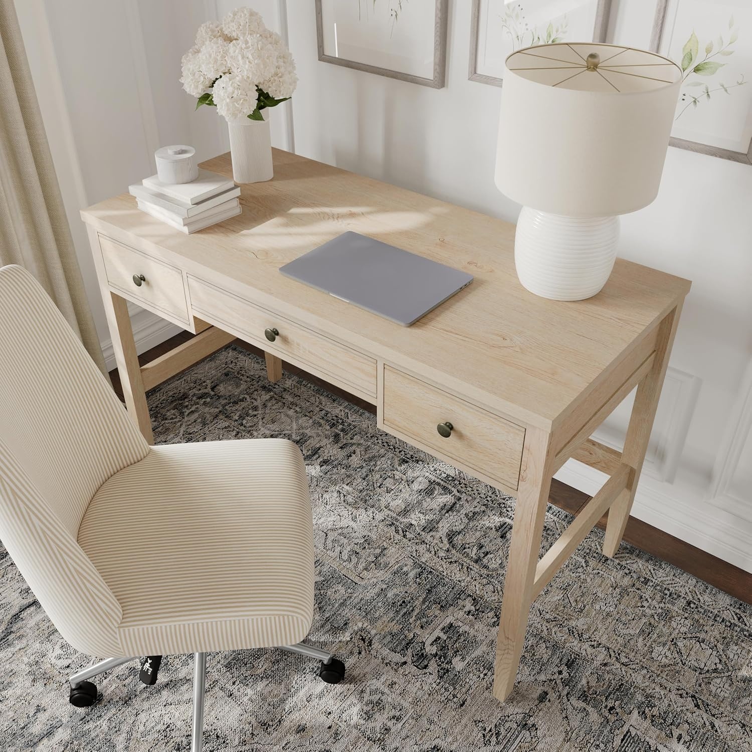image:imageMartha Stewart Rhett Writing Desk with Tapered Legs Light Natural