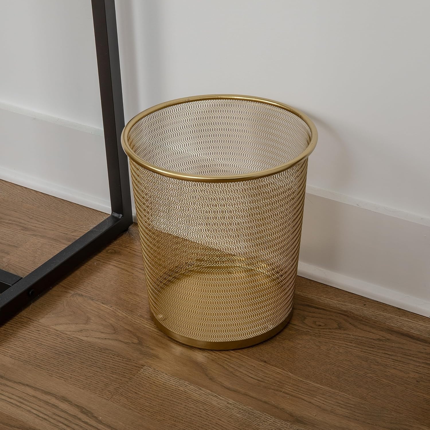 image:imageMartha Stewart Ryder 45 Gallon Mesh Metal Wastebasket GoldSet of 1