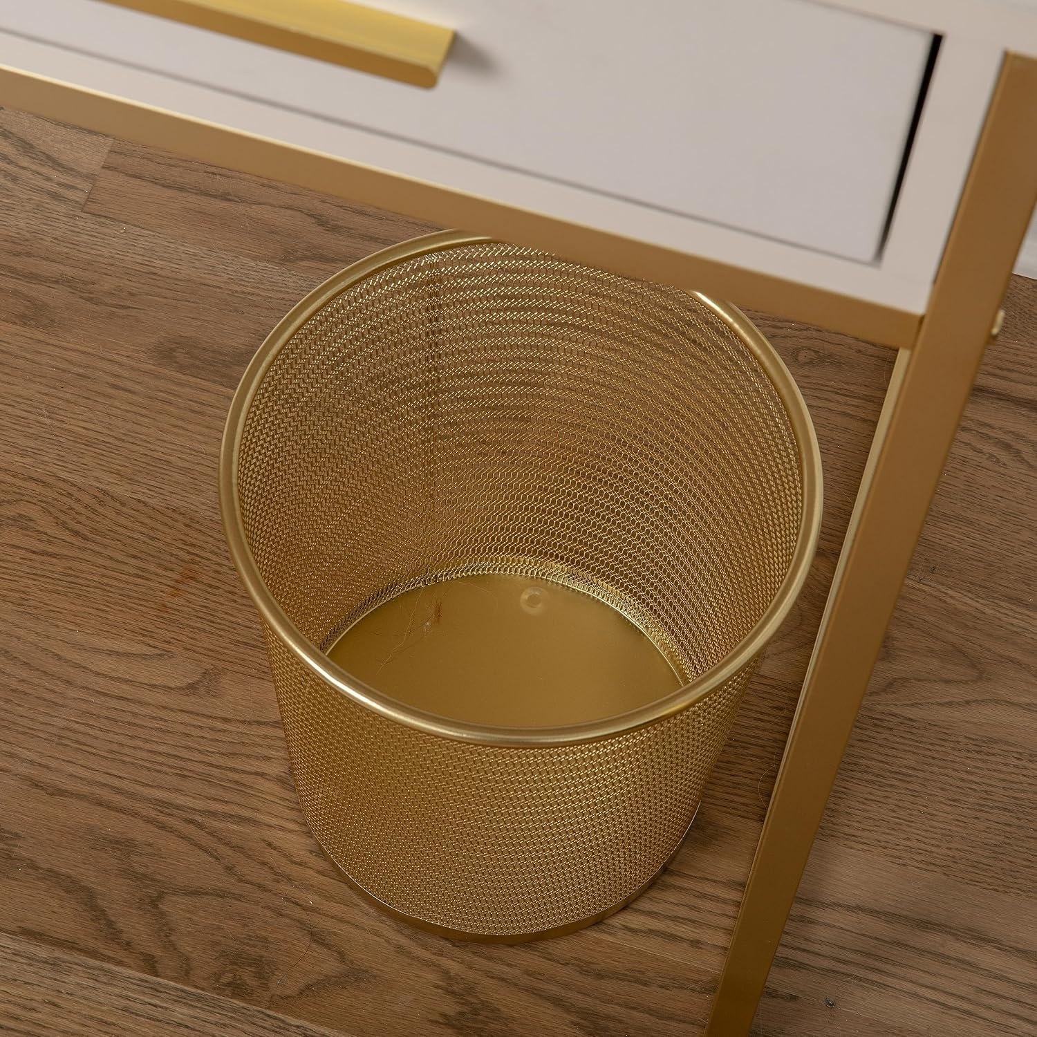 image:imageMartha Stewart Ryder 45 Gallon Mesh Metal Wastebasket GoldSet of 1