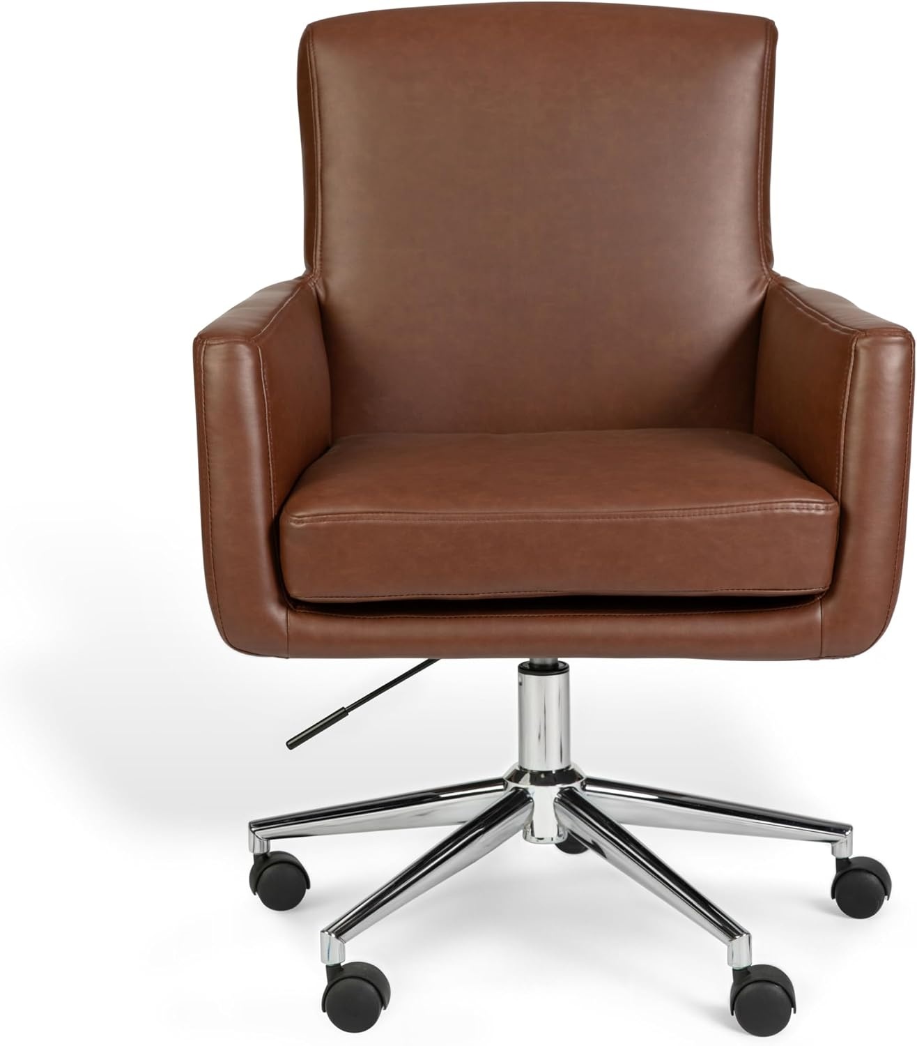 image:imageMartha Stewart Zaya Upholstered Office Chair Saddle Brown