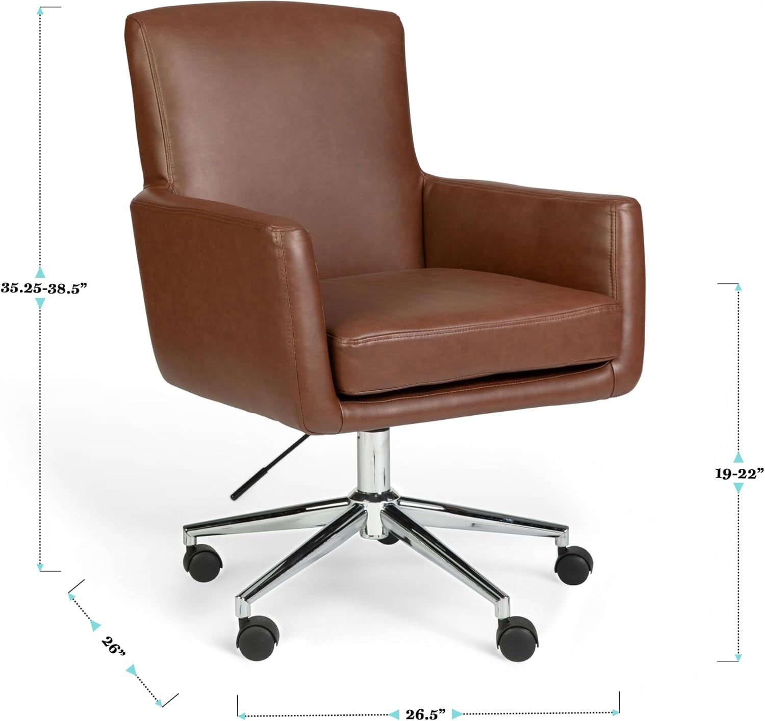 image:imageMartha Stewart Zaya Upholstered Office Chair Saddle Brown