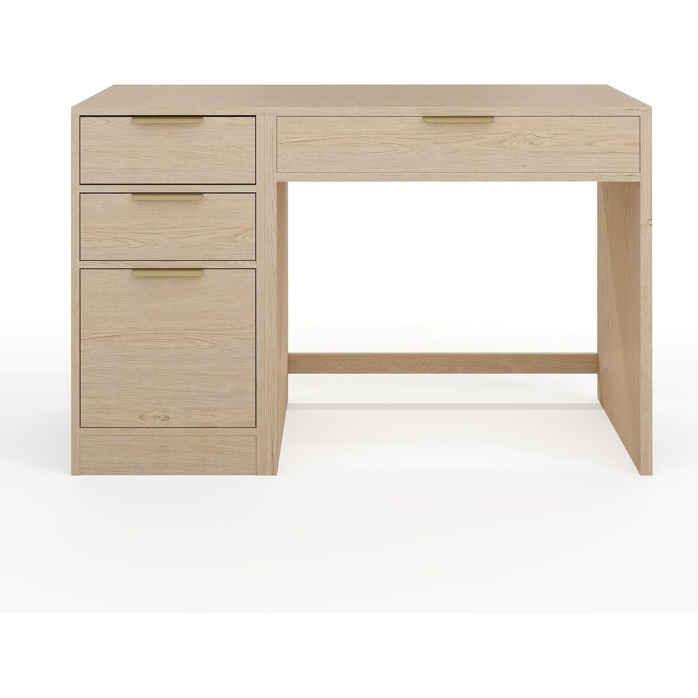 image:imageMartha Stewart Kayden Modular Desk with File Cabinet BlackLight Natural