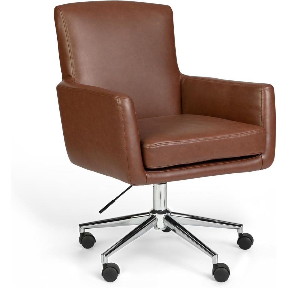 image:imageMartha Stewart Zaya Upholstered Office Chair Saddle Brown