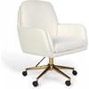 Off White Boucle/Polished Brass Frame