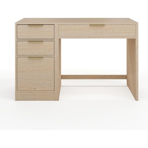 Martha Stewart Kayden Modular Desk with File Cabinet, Black(Light Natural)